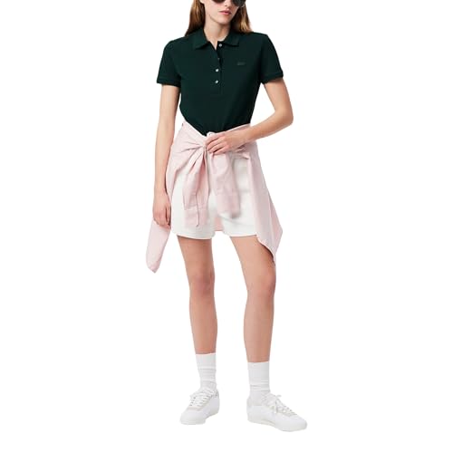 Talla 10 - Lacoste Womens Short Sleeve Slim Fit Stretch Pique Polo Shirt