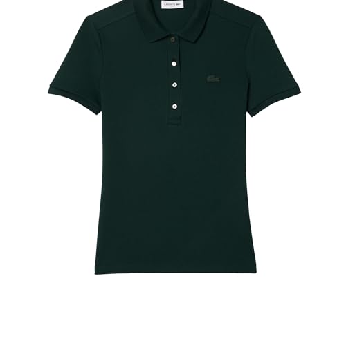 Talla 10 - Lacoste Womens Short Sleeve Slim Fit Stretch Pique Polo Shirt