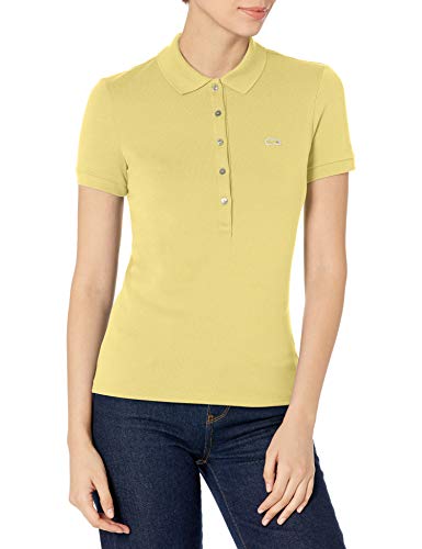 Talla 10 - Lacoste Womens Short Sleeve Slim Fit Stretch Pique Polo Shirt
