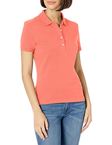 Talla 10 - Lacoste Womens Short Sleeve Slim Fit Stretch Pique Polo Shirt