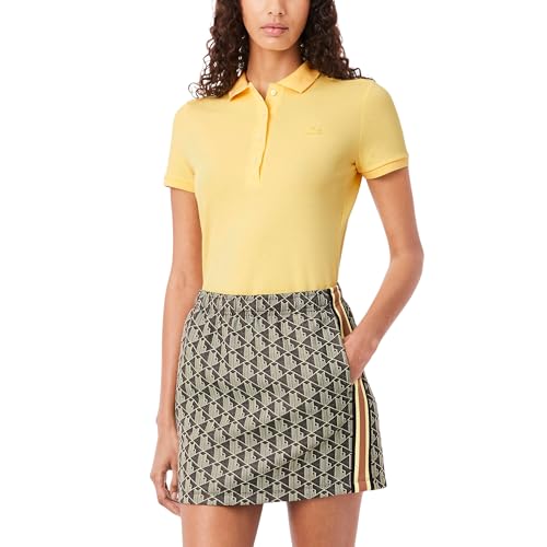 Talla 10 - Lacoste Womens Short Sleeve Slim Fit Stretch Pique Polo Shirt