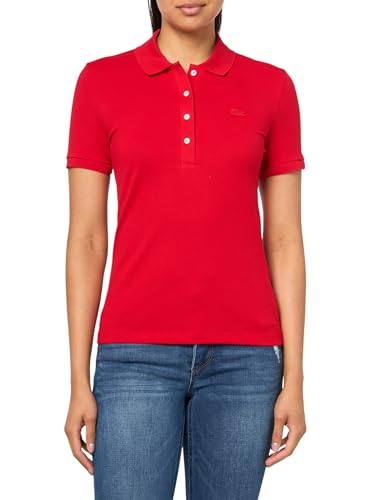 Talla 10 - Lacoste Womens Short Sleeve Slim Fit Stretch Pique Polo Shirt