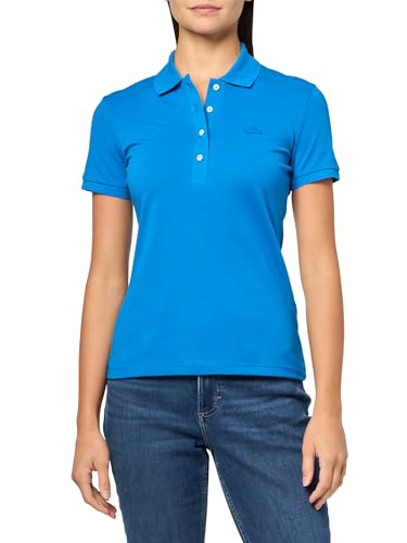 Talla 10 - Lacoste Womens Short Sleeve Slim Fit Stretch Pique Polo Shirt