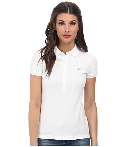 Talla 10 - Lacoste Womens Short Sleeve Slim Fit Stretch Pique Polo Shirt