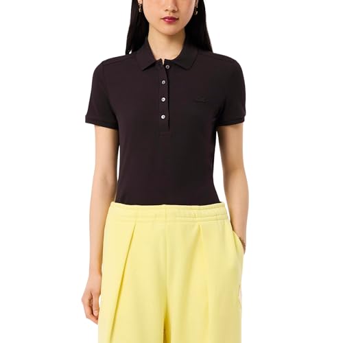 Talla 10 - Lacoste Womens Short Sleeve Slim Fit Stretch Pique Polo Shirt