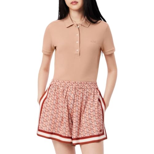 Talla 10 - Lacoste Womens Short Sleeve Slim Fit Stretch Pique Polo Shirt