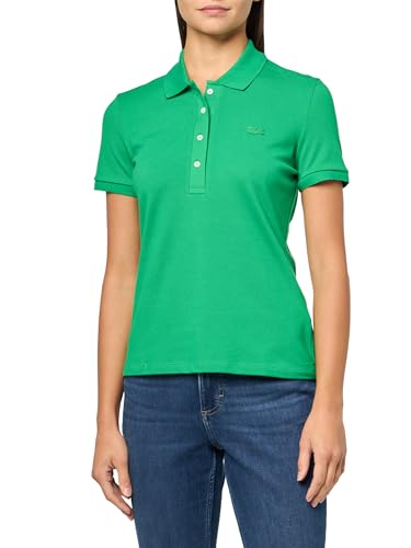 Talla 10 - Lacoste Womens Short Sleeve Slim Fit Stretch Pique Polo Shirt