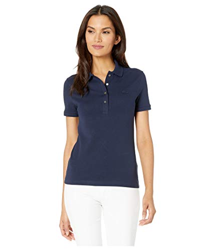 Talla 10 - Lacoste Womens Short Sleeve Slim Fit Stretch Pique Polo Shirt