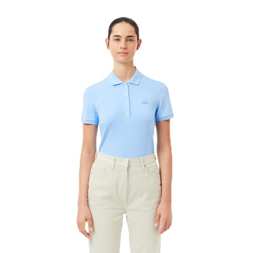 Talla 10 - Lacoste Womens Short Sleeve Slim Fit Stretch Pique Polo Shirt