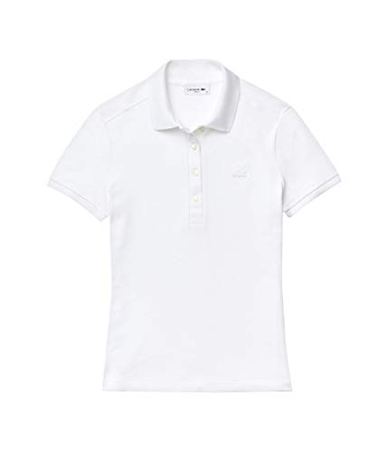 Talla 10 - Lacoste Womens Short Sleeve Slim Fit Stretch Pique Polo Shirt