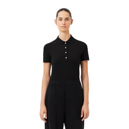 Talla 10 - Lacoste Womens Short Sleeve Slim Fit Stretch Pique Polo Shirt