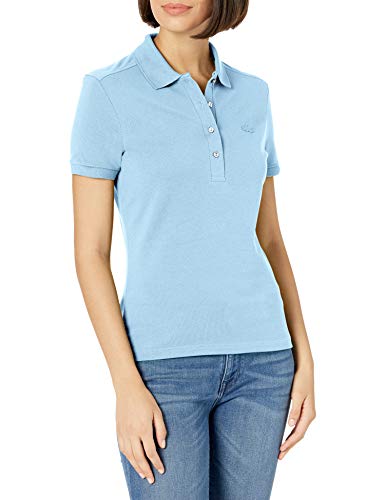 Talla 10 - Lacoste Womens Short Sleeve Slim Fit Stretch Pique Polo Shirt