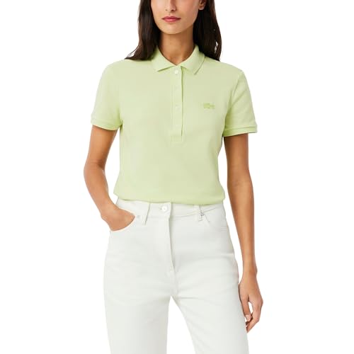 Talla 10 - Lacoste Womens Short Sleeve Slim Fit Stretch Pique Polo Shirt