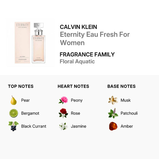 Calvin Klein Eau Fresh para mujer, EDP, 100 ml (3.38 oz), Fragancias,