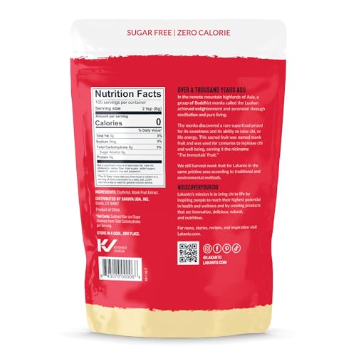 Lakanto Golden Monk Fruit Sweetener With Erythritol  Raw Cane Sugar Substitute  Monk Fruit Extract  Raw Sugar Replacement for Baking  Coffee & Tea  Gluten Free  Low Carb  Non GMO  Keto  1 76 lb  3 PK