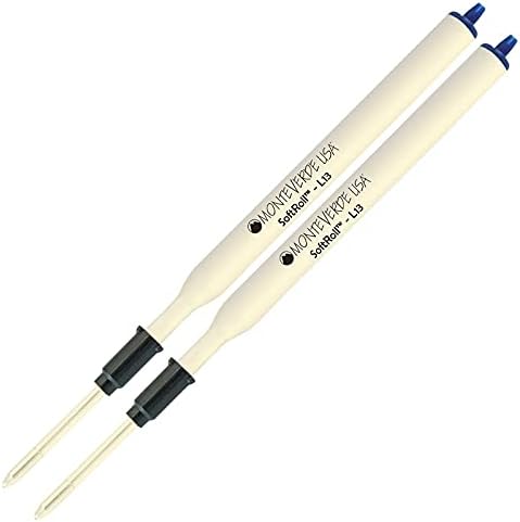 Lanier Combo Pack   2 Pack   Monteverde  Soft Roll  Ballpoint L13 Paste Ink Refill Compatible with Most Lamy  Style Ballpoint Pens   Blueblack  Medium Tip 0 7mm 