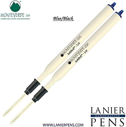 Lanier Combo Pack   2 Pack   Monteverde  Soft Roll  Ballpoint L13 Paste Ink Refill Compatible with Most Lamy  Style Ballpoint Pens   Blueblack  Medium Tip 0 7mm 
