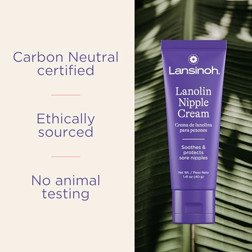 Lansinoh Lanolin - Crema para pezones segura para lactancia materna, 100% natural para mamás, esenciales para la lactancia, 1.41 onzas (paquete de 2)
