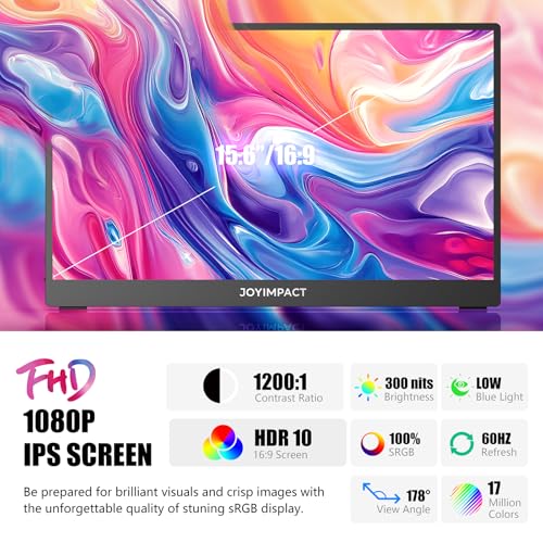 Laptop Screen Extender  15 6 IPS FHD 1080P Laptop Monitor Extender USBC HDMI Dual Speakers Portable Monitor for PC/Mac/Phone/PS5/PS4/Xbox/Switch  HDR Gaming Monitor with Cover Stand