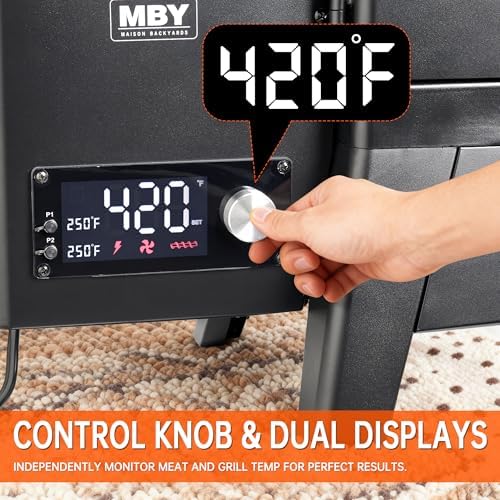 Large Vertical Electric Smoker Grill   633 sq in   4 Rack BBQ Smoker with Built in Meat Probe  Wood Chip Loader &Weather Resistant Cover   Perfect for Steak  Fish  Ribs  Black