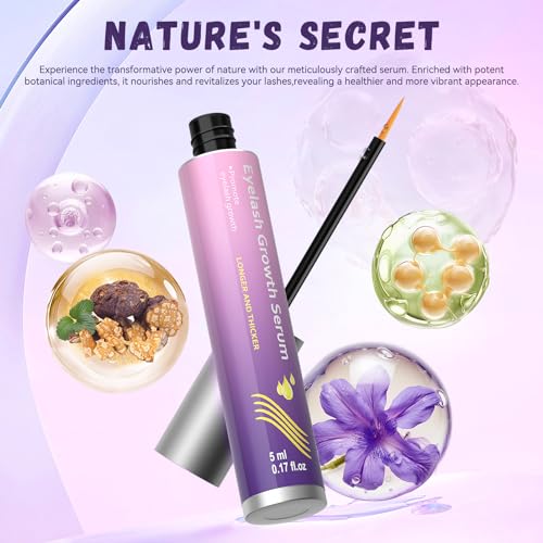 Lash Serum Natural & Vegan Eyelash Growth Serum for Longer  Thicker  Fuller Lashes Nourishing & Conditioning Formula Safe for Sensitive Eyes   5ml