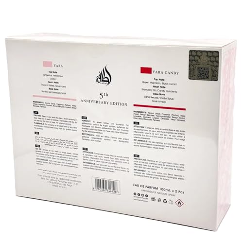 Lattafa 2 Piece Gift Set  Yara EDP 3 4 Fl Oz   Yara Candy EDP 3 4 Fl Oz 