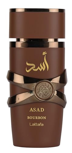 Lattafa Asad Bourbon - Eau de Parfum en espray unisex, 3.4 onzas / 3.4 fl oz