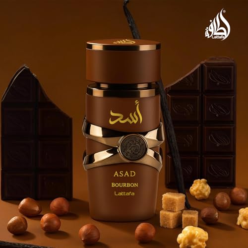 Lattafa Asad Bourbon for Unisex Eau de Parfum Spray  3 4 Ounce / 100 ml   for Unisex