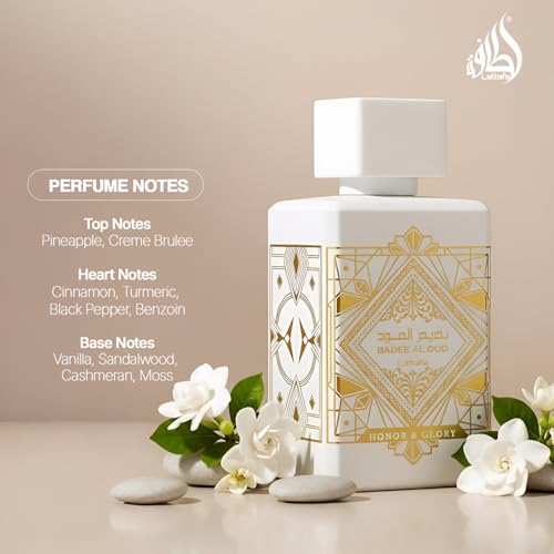 Lattafa Badee Al Oud Honor & Glory   Fruity  Vanilla  Warm Spicy  Woody   Eau de Parfum Long Lasting Fragrance for Unisex  3 40 Ounce / 100 ml