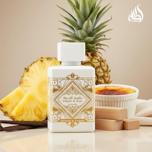 Lattafa Badee Al Oud Honor & Glory   Fruity  Vanilla  Warm Spicy  Woody   Eau de Parfum Long Lasting Fragrance for Unisex  3 40 Ounce / 100 ml   Unisex