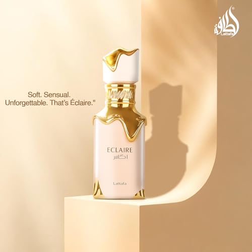 Lattafa Eclaire   Vanilla  Caramel  Sweet  Floral   Eau de Parfum Long Lasting Fragrance for Women  3 40 Ounce / 100 ml
