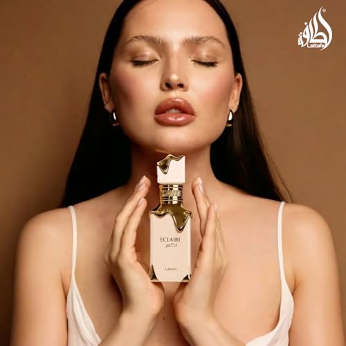 Lattafa Eclaire   Vanilla  Caramel  Sweet  Floral   Eau de Parfum Long Lasting Fragrance for Women  3 40 Ounce / 100 ml