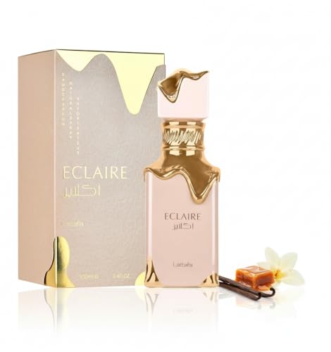 Lattafa Eclaire   Vanilla  Caramel  Sweet  Floral   Eau de Parfum Long Lasting Fragrance for Women  3 40 Ounce / 100 ml