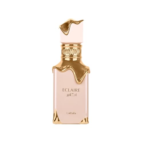 Lattafa Eclair - Vainilla, Caramelo, Dulce, Floral - Eau de Parfum Fragancia de Larga Duración para Mujeres, 3.40 Onzas / 100 ml