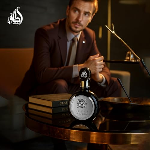 Lattafa Fakhar - Fresco, afrutado, bergamota, madera de ámbar - Eau de Parfum fragancia de larga duración para hombres, 3.40 onzas / 3.4 fl oz