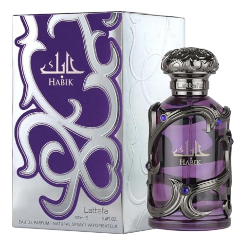 Lattafa Habik   Spicy  Aromatic  Woody  Musky   Eau de Parfum Spray Long Lasting Fragrance for Men  3 4 Ounce / 100 ml