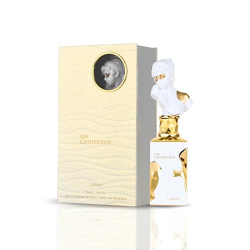 Lattafa Su Confesión - Vainilla, Floral, Ámbar, Almizcle - Eau de Parfum Fragancia de Larga Duración para Mujeres, 3.40 Onzas / 100 ml