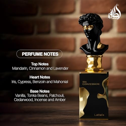 Lattafa His Confession for Men Eau de Parfum Spray  3 4 Ounce / 100 Ml