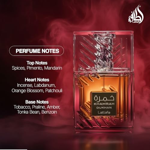 Lattafa Khamrah Dukhan for Unisex Eau de Parfum Spray  3 4 Ounce / 100 ml