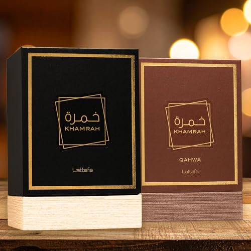 Lattafa Khamrah & Khamrah Qahwa Eau De Parfum Unisex 3 4 Fl Oz   Long Lasting Arabic Perfume for Men & Women   Luxury Fragrance Gift Set   Spicy  Sweet & Woody Scent