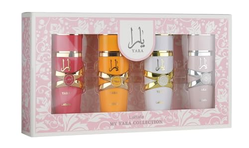Lattafa My Yara Collection   4   25 ml Eau de Parfum Gift Set for Women  Yara   Yara Moi   Yara Tous   Yara Candy 