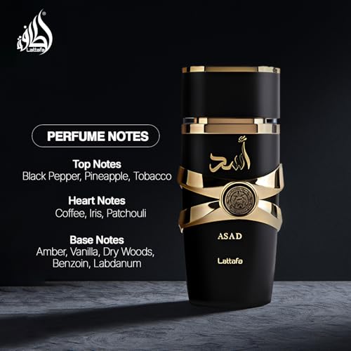 Lattafa Perfumes Asad for Unisex Eau de Parfum Spray  3 4 Ounce