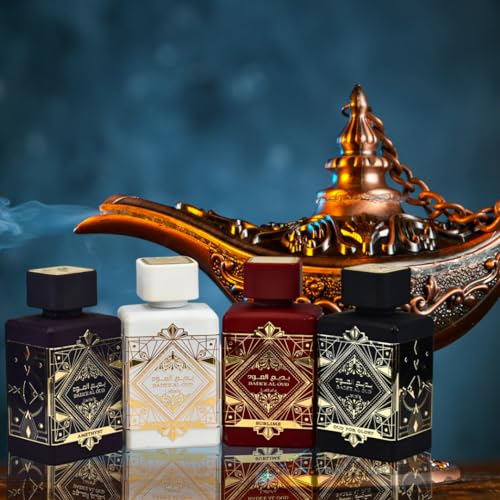 Lattafa Perfumes Badee Al Oud for Unisex 4 Piece Eau de Parfum Gift Set  Oud for Glory   Sublime   Amethyst   Honor & Glory  3 4 Ounce/100 ml each