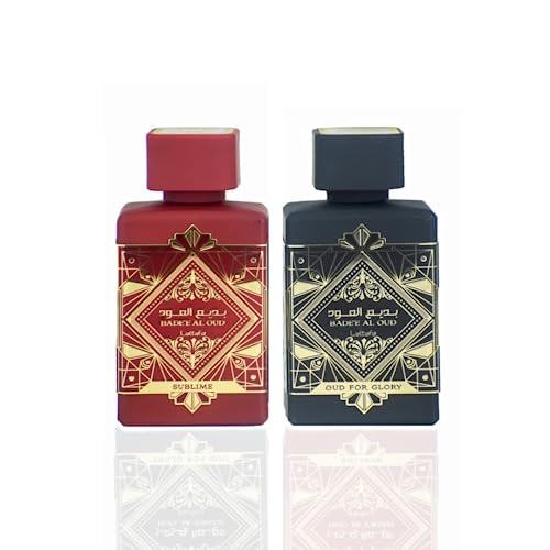 Lattafa Perfumes Badee Al Oud for Unisex 4 Piece Eau de Parfum Gift Set  Oud for Glory   Sublime   Amethyst   Honor & Glory  3 4 Ounce/100 ml each