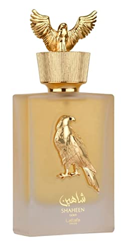 Lattafa Perfumes Shaheen Gold for Unisex Eau de Parfum Spray  3 4 Ounce