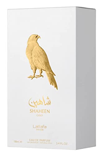 Lattafa Perfumes Shaheen Gold for Unisex Eau de Parfum Spray  3 4 Ounce