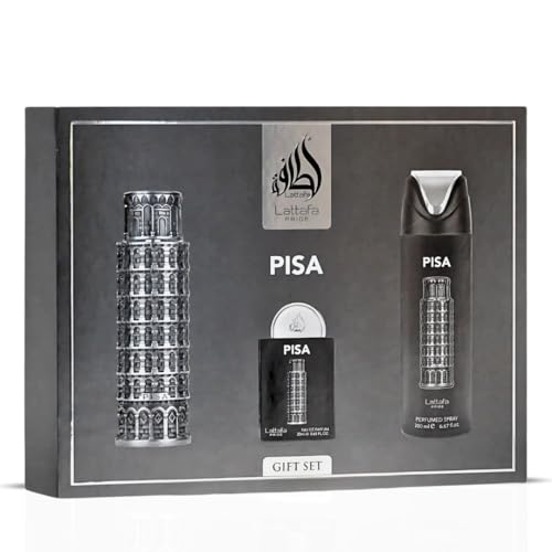 Lattafa Pride   Ishq Al Shuyukh Silver for Men   3 Pc Gift Set 3 4oz EDP Spray  6 67oz Perfumed Body Spray  0 67oz EDP Spray