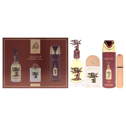 Lattafa Pride   Ishq Al Shuyukh Silver for Men   3 Pc Gift Set 3 4oz EDP Spray  6 67oz Perfumed Body Spray  0 67oz EDP Spray