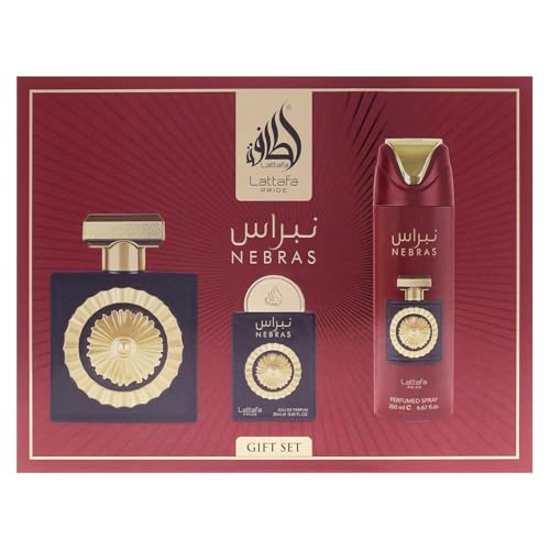Lattafa Pride   Ishq Al Shuyukh Silver for Men   3 Pc Gift Set 3 4oz EDP Spray  6 67oz Perfumed Body Spray  0 67oz EDP Spray
