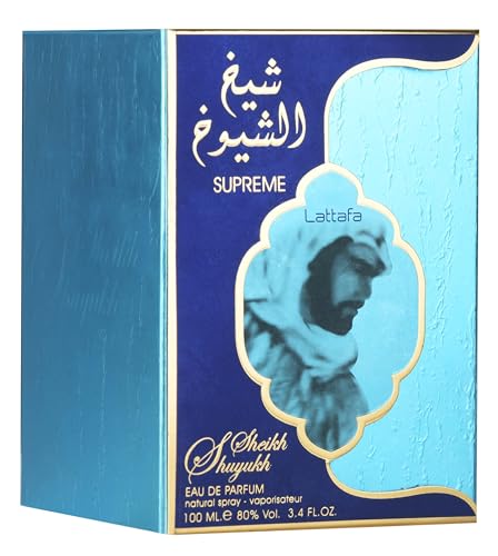 Lattafa Sheikh Al Shuyukh Supreme   Spicy  Sweet  Woody  Amber   Eau de Parfum Spray Long Lasting Fragrance for Unisex  3 4 Ounce / 100 ml